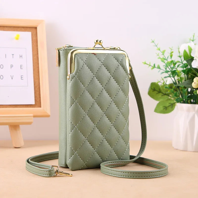 Luxury Women Small Crossbody Leather Clutch Pouch