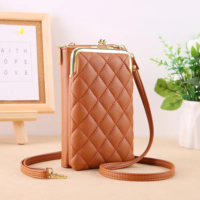 Luxury Women Small Crossbody Leather Clutch Pouch