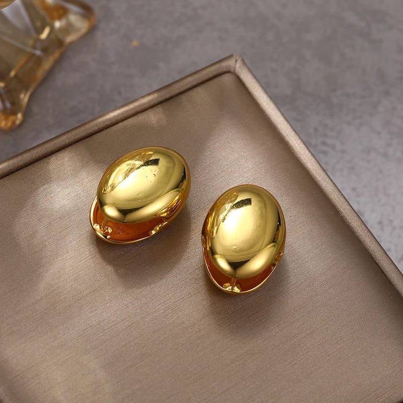 Glossy Gold Stainless Steel Earrings