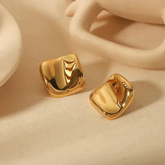 Bold & Curved Golden Earrings