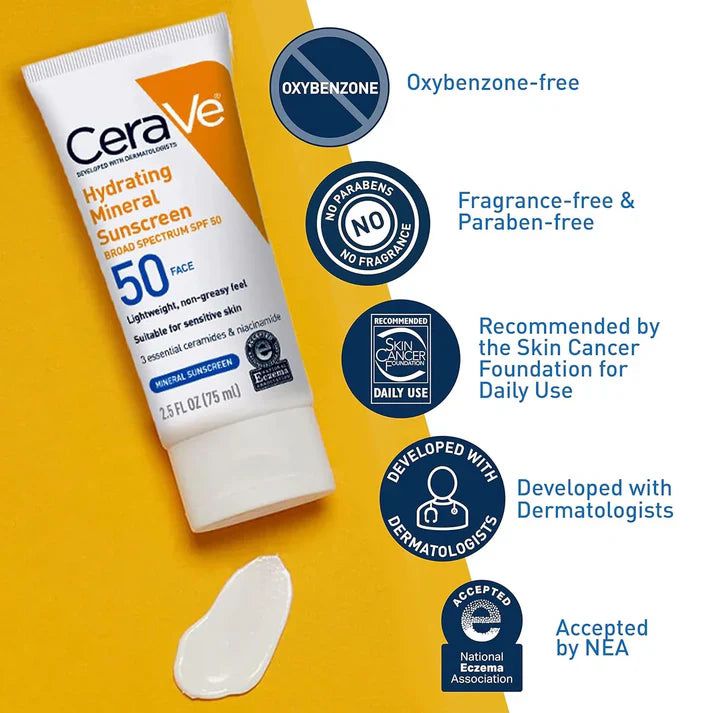 CeraVe Glow Kit: Night Cream + Sunblock + Cleanser + Serum