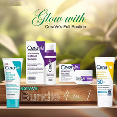 CeraVe Glow Kit: Night Cream + Sunblock + Cleanser + Serum