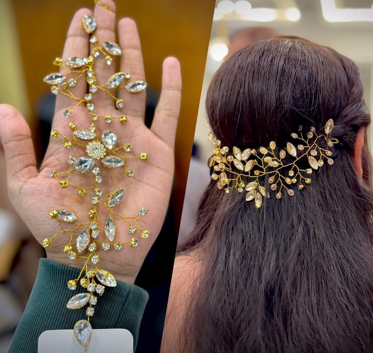 Gold & Silver Crystal Hair Vine