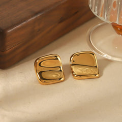 Bold & Curved Golden Earrings