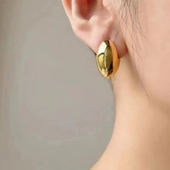 Glossy Gold Stainless Steel Earrings