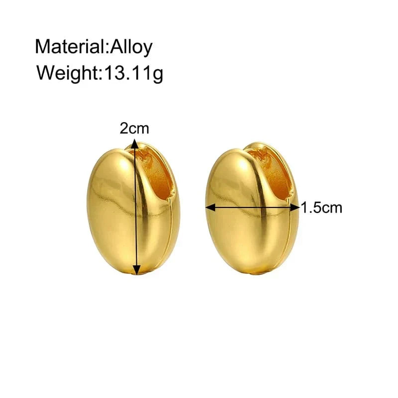 Glossy Gold Stainless Steel Earrings