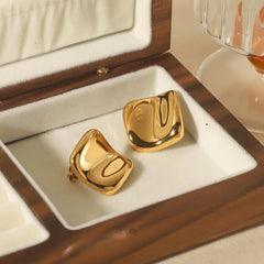 Bold & Curved Golden Earrings