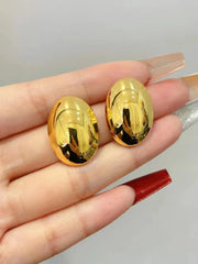 Glossy Gold Stainless Steel Earrings