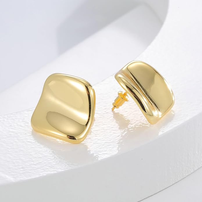 Bold & Curved Golden Earrings
