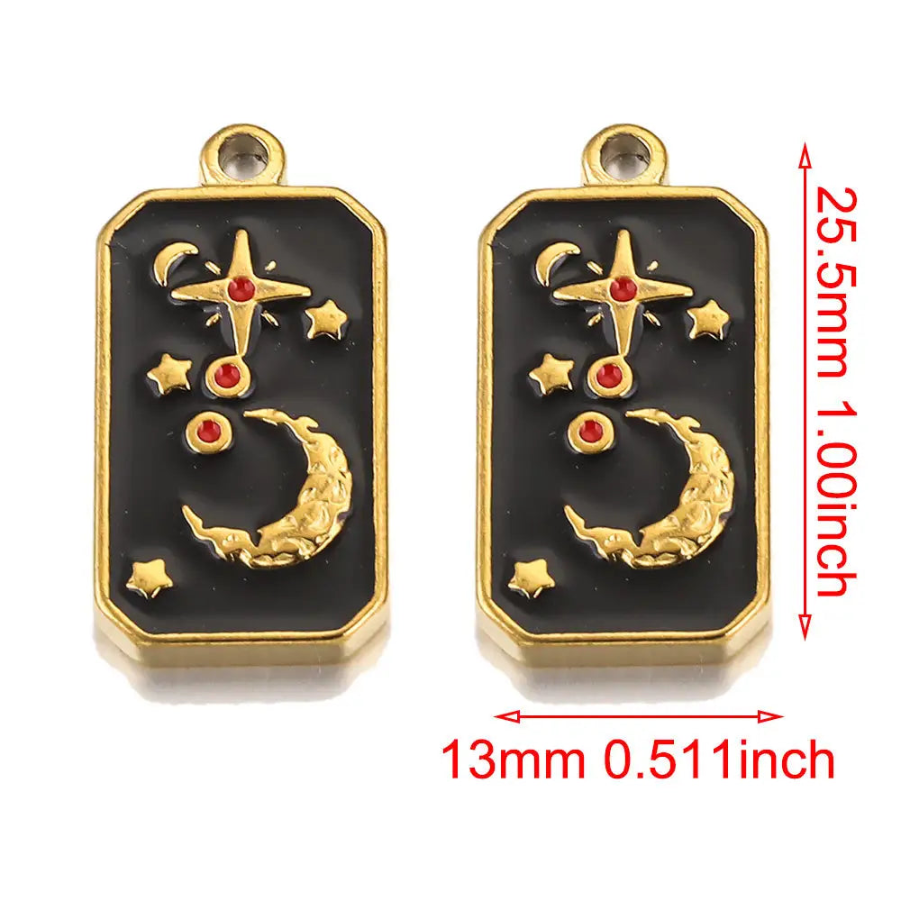 Moon & Stars Black Pendant (Locket)