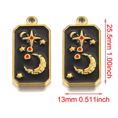 Moon & Stars Black Pendant (Locket)