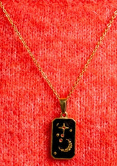 Moon & Stars Black Pendant (Locket)
